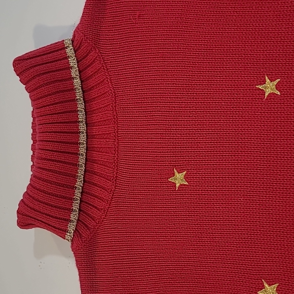 Euc Vtg Quacker Factory Red Turtleneck Knit Sweat… - image 3